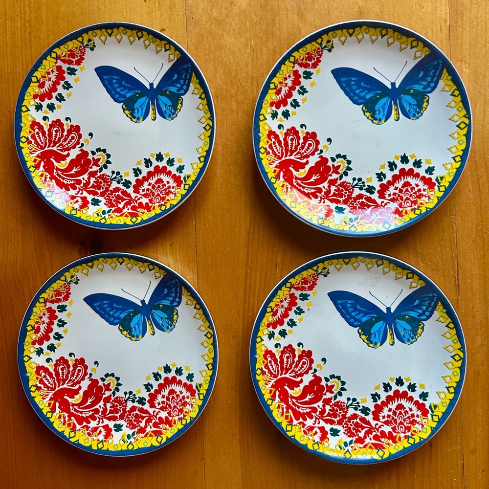 Tag Blue Butterfly 🦋 and Floral  Plates